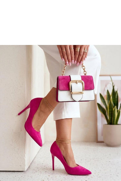 Women's Pink Suede High Heels front view