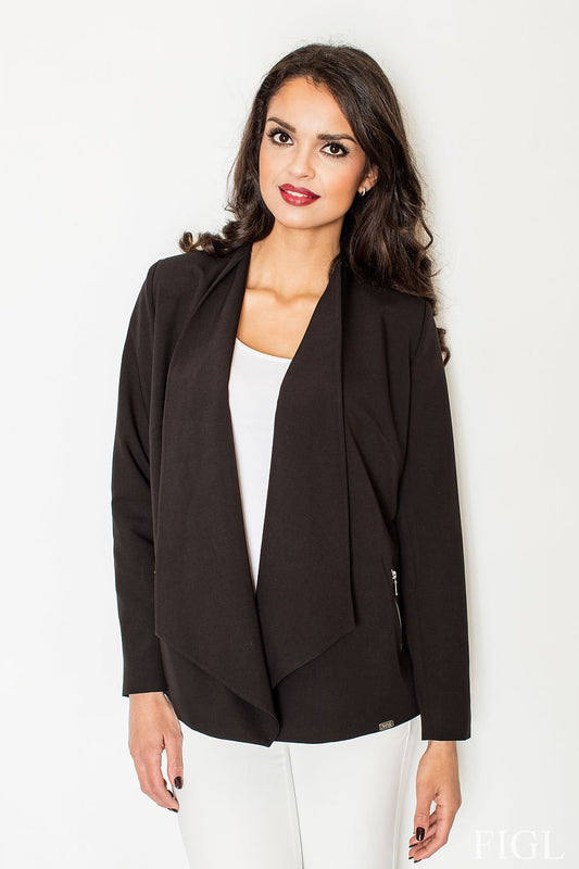 elegant european black jacket – stylish, versatile, and comfortable outerwear front view