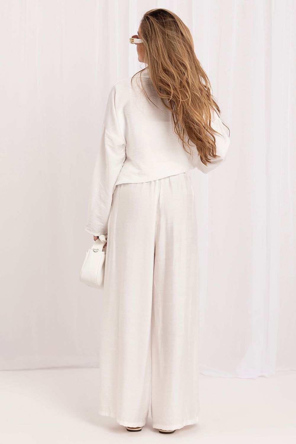 Women's Brown and Beige Easy-fit Elastic Detail Women Trousers view 6