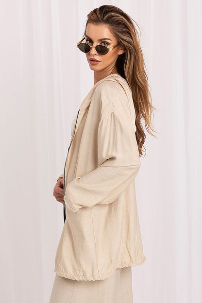 Women's Brown and Beige Easy-fit Elastic Detail Sweatshirt view 5