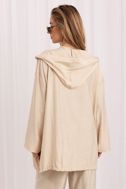 Women's Brown and Beige Easy-fit Elastic Detail Sweatshirt view 6