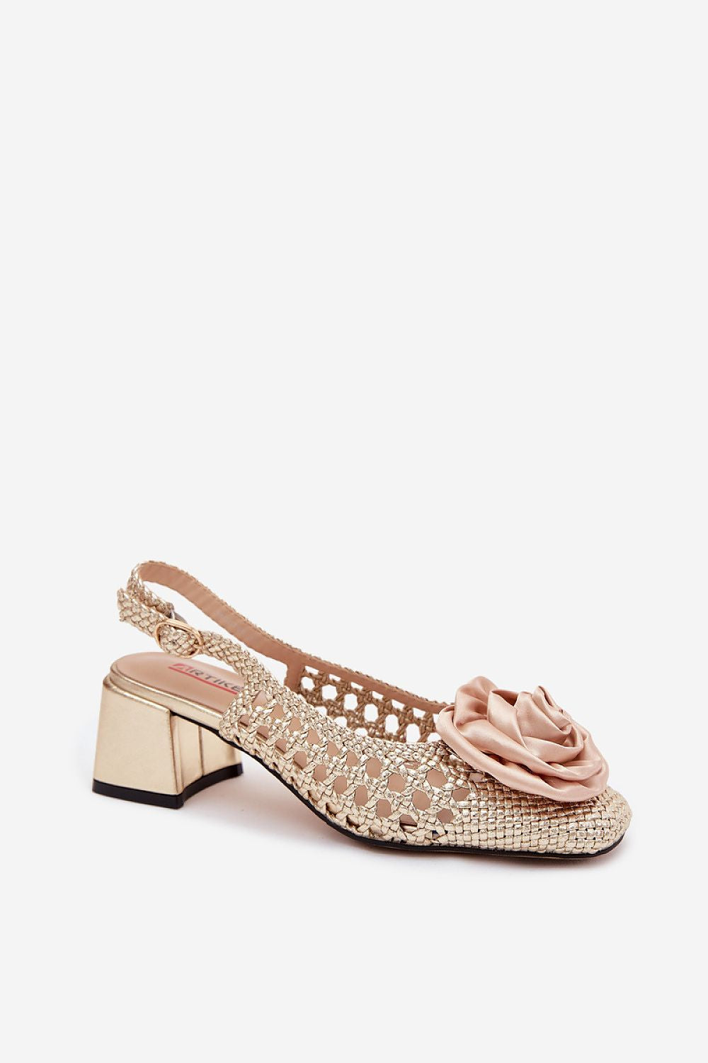 Women's Yellow Heeled Sandals side view