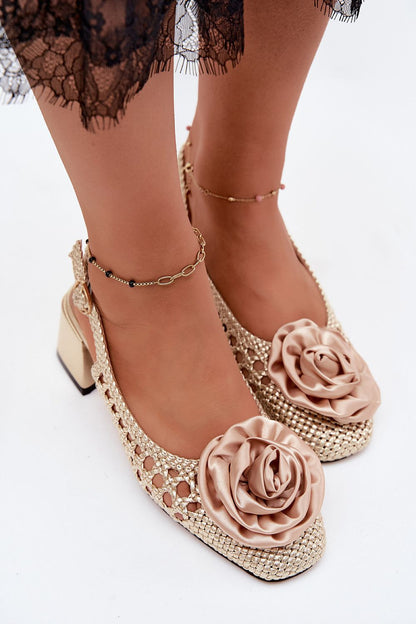 Women's Yellow Heeled Sandals detail view