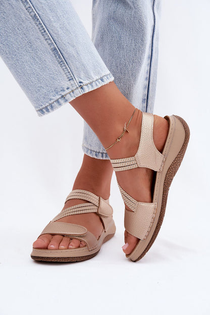 Women's Yellow Faux Leather Platform Sole Strap Detail Sandals detail view