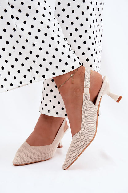 Women's Black, Brown, and Beige Fabric Heeled Sandals view 10