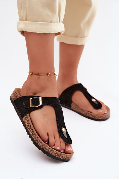 Women's Beige and Brown Suede Platform Sole Strap Detail Japanese Flip-flops view 10