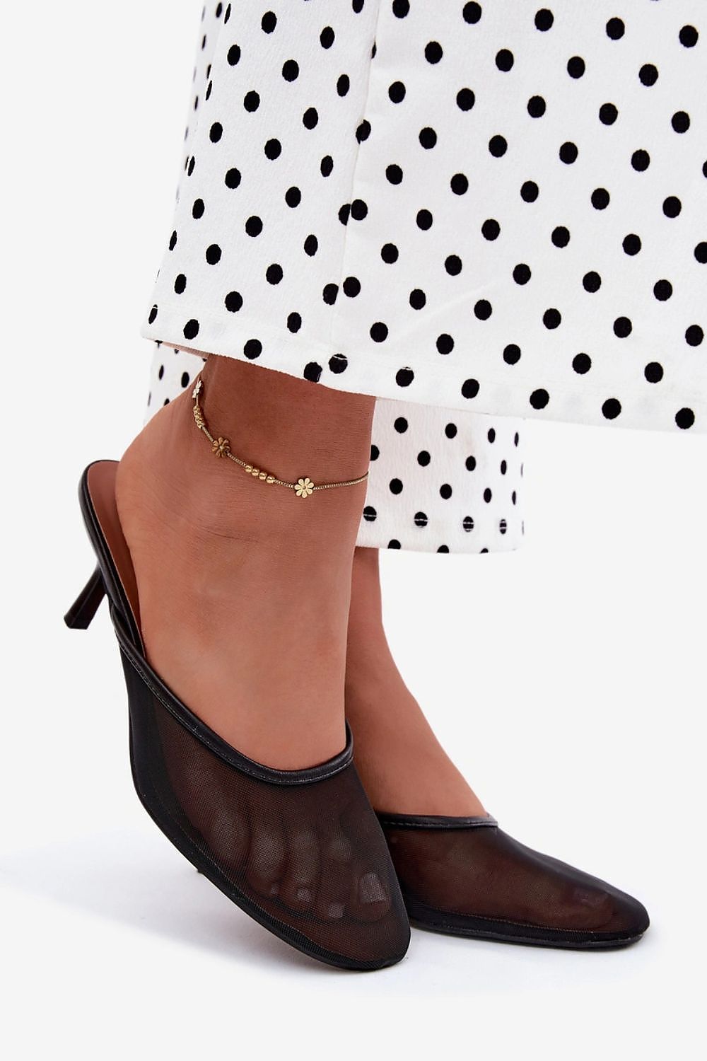Women's Brown and Black Heeled Sandals view 5