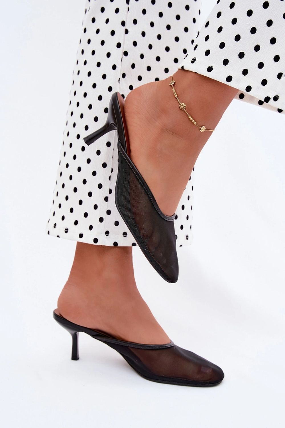 Women's Brown and Black Heeled Sandals view 6