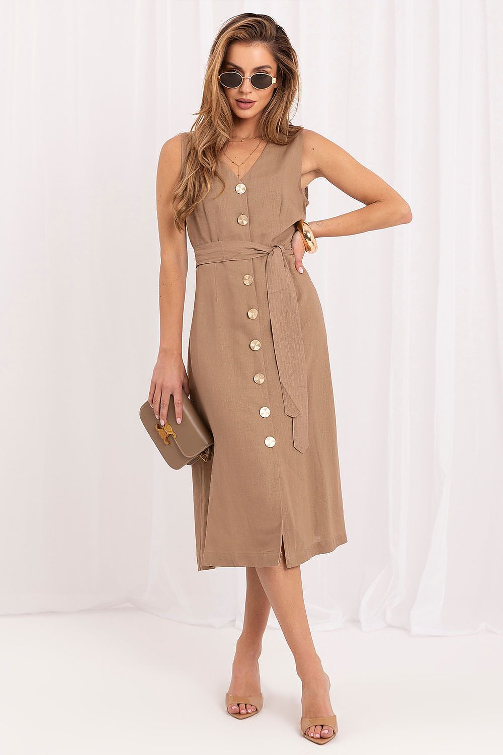 Women's Brown Daydress front view