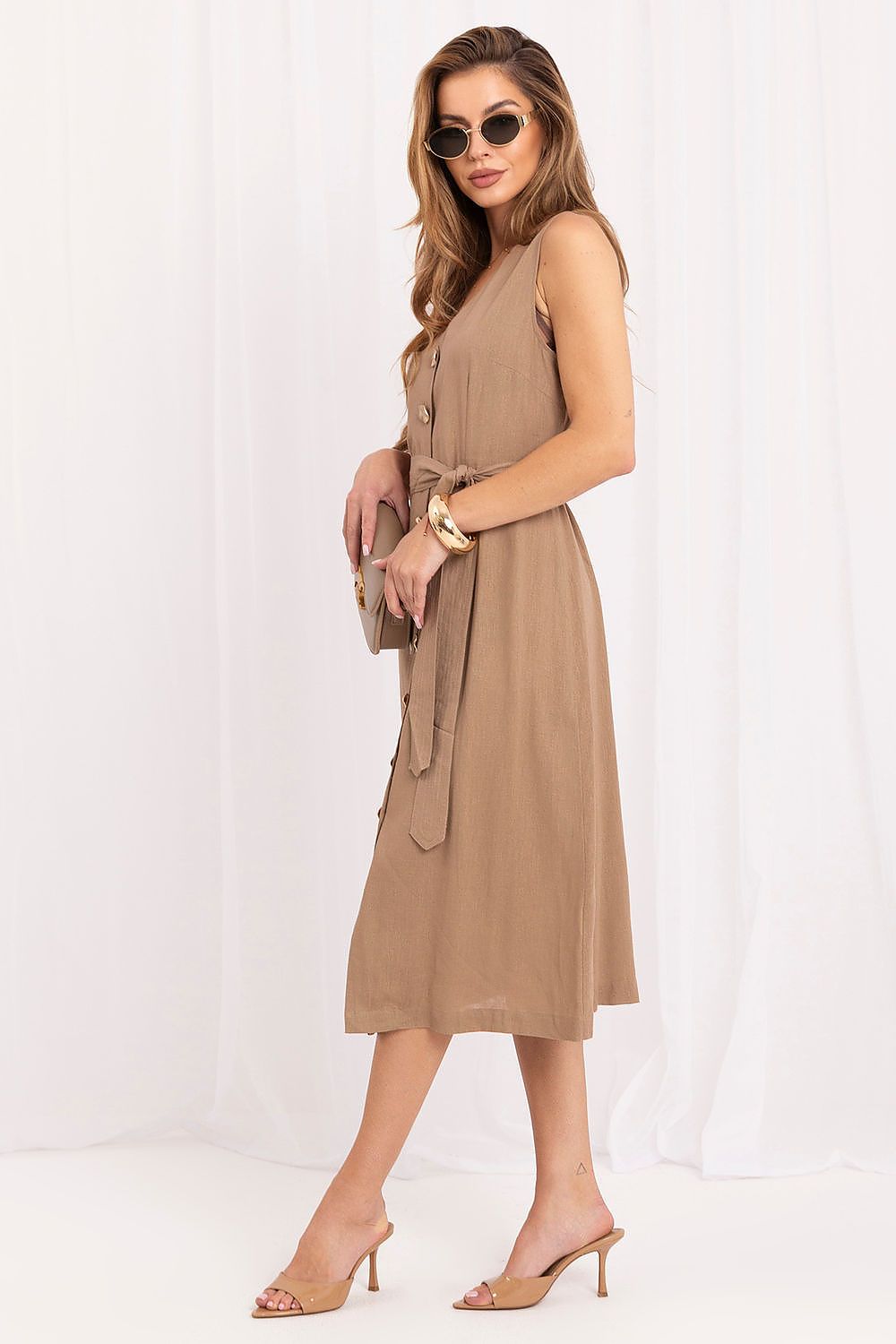 Women's Brown Daydress side view