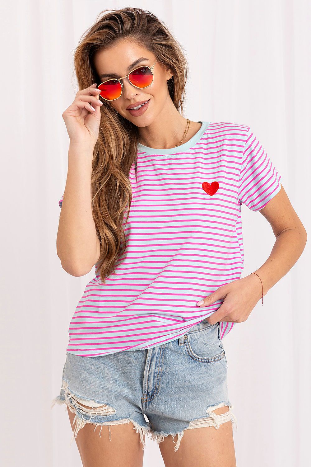 Women's Pink and Yellow T-shirt view 18