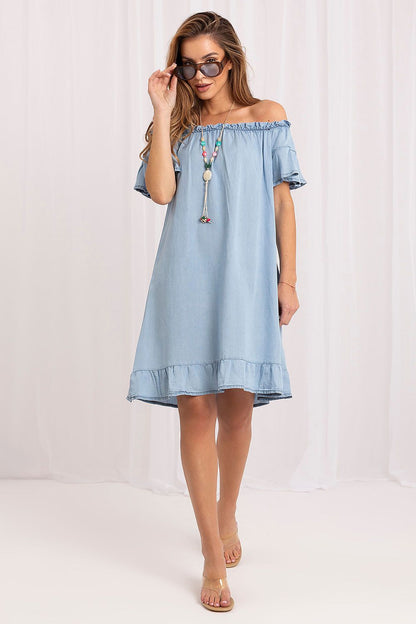 Women's Blue Daydress Lace front view