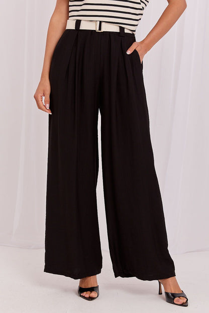Women's Brown and Beige Easy-fit Elastic Detail Women Trousers view 12