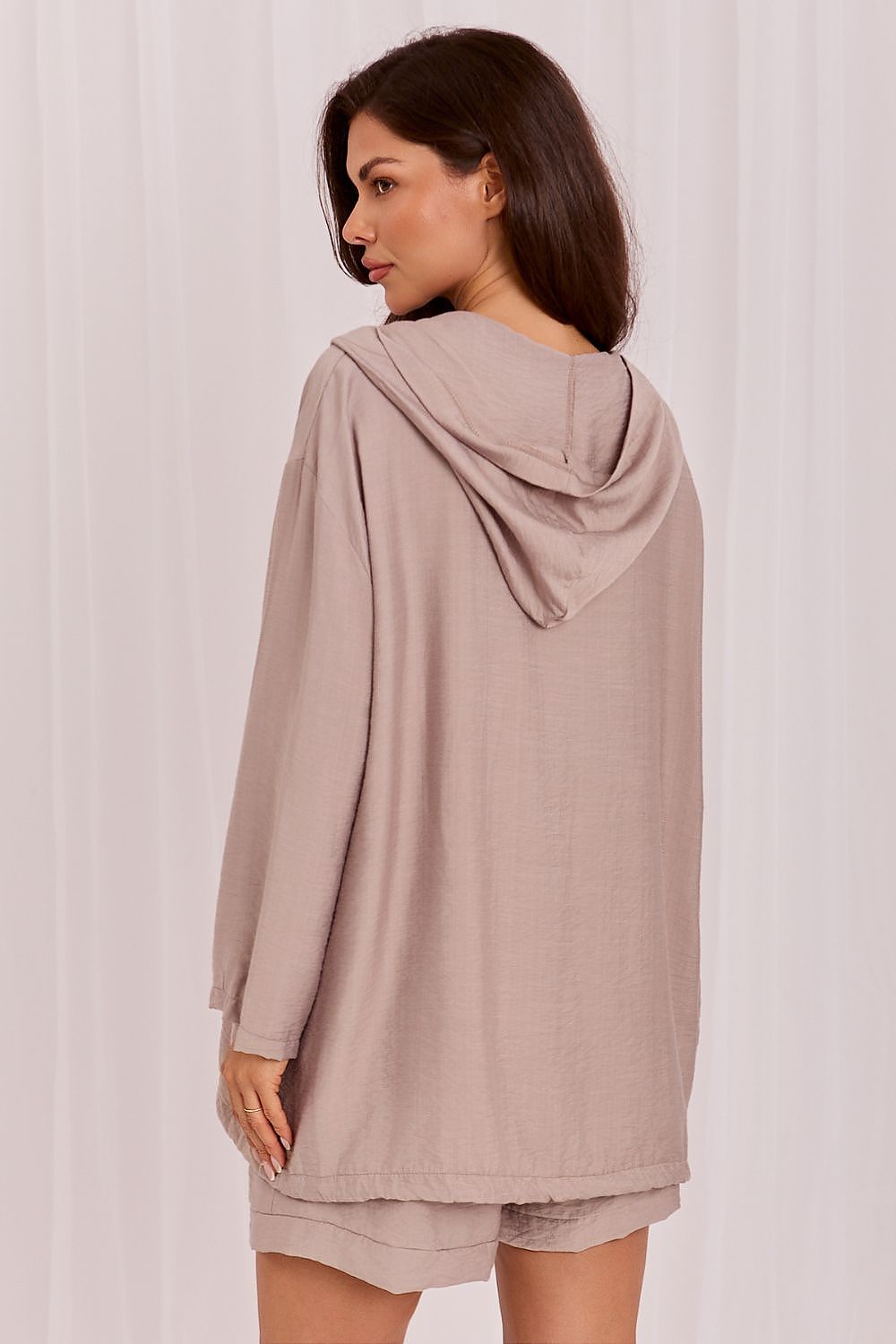 Women's Brown and Beige Easy-fit Elastic Detail Sweatshirt view 10