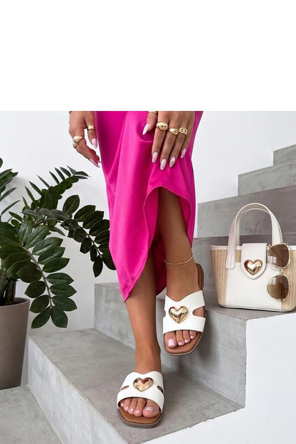 Women's White, Brown, and Beige 1.5 Cm Heel Flip-flops front view