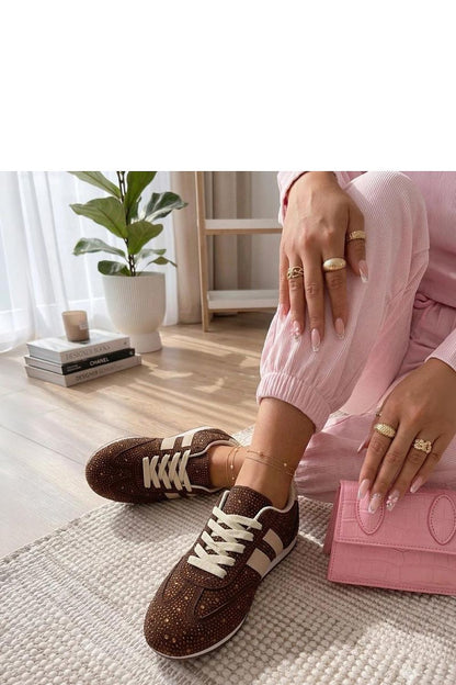 Women's Brown Suede 1.5 Cm Sole Sport Sneakers front view