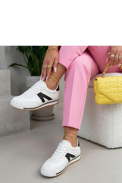 Women's White and Black Suede Sport Sneakers side view