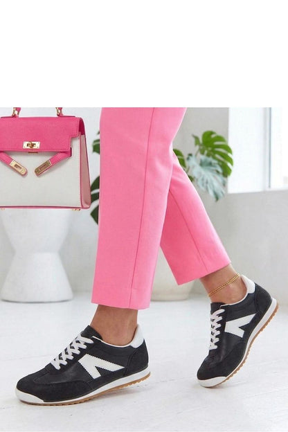 Women's White and Black Suede Sport Sneakers view 6