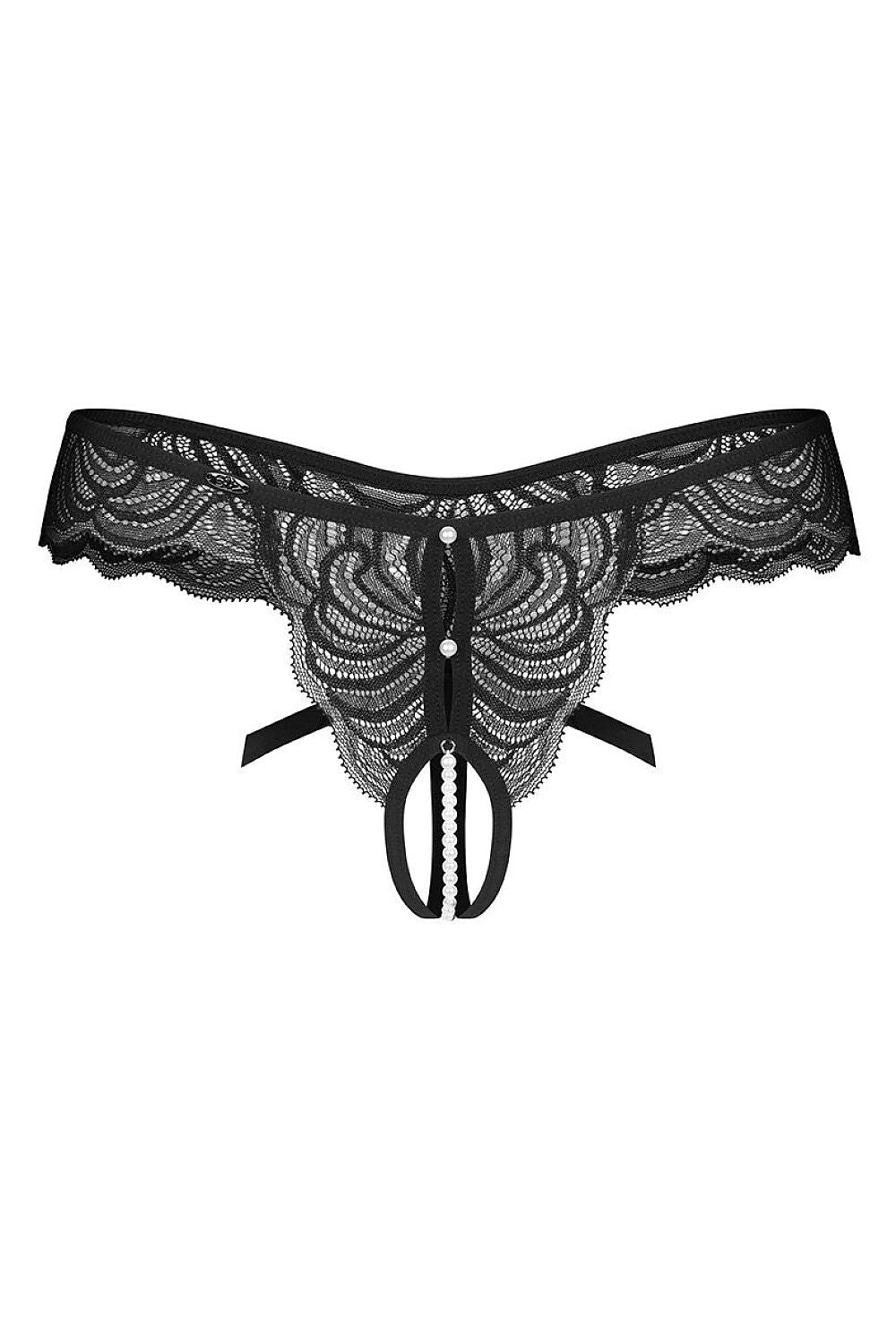 Women's Black T-backs detail view