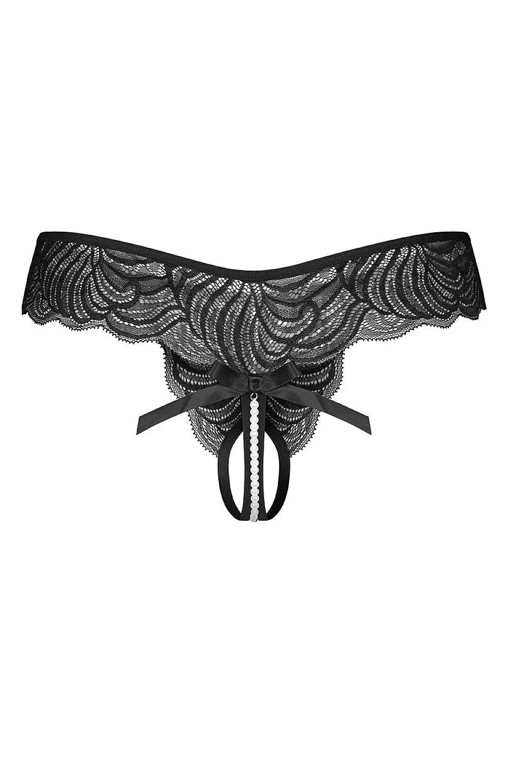 Women's Black T-backs back view