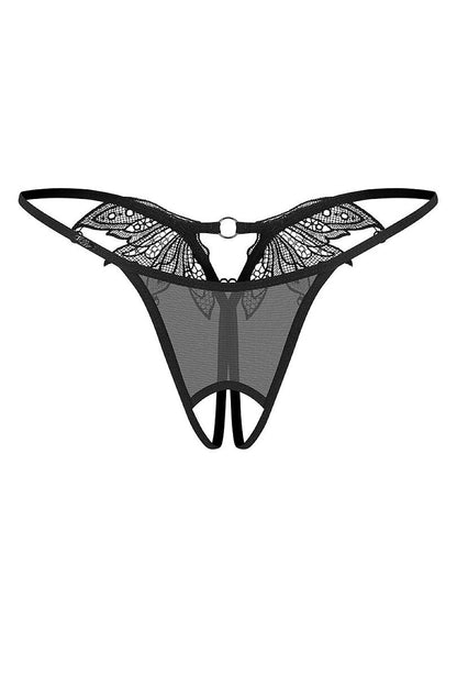 Women's Black T-backs detail view