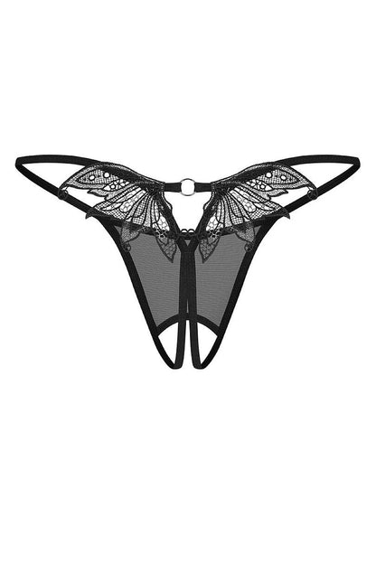 Women's Black T-backs back view