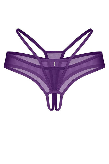 Women's Violet Strap Detail T-backs side view