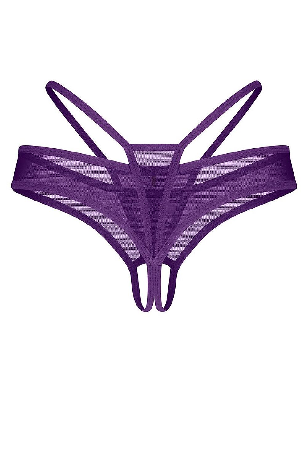 Women's Violet Strap Detail T-backs back view