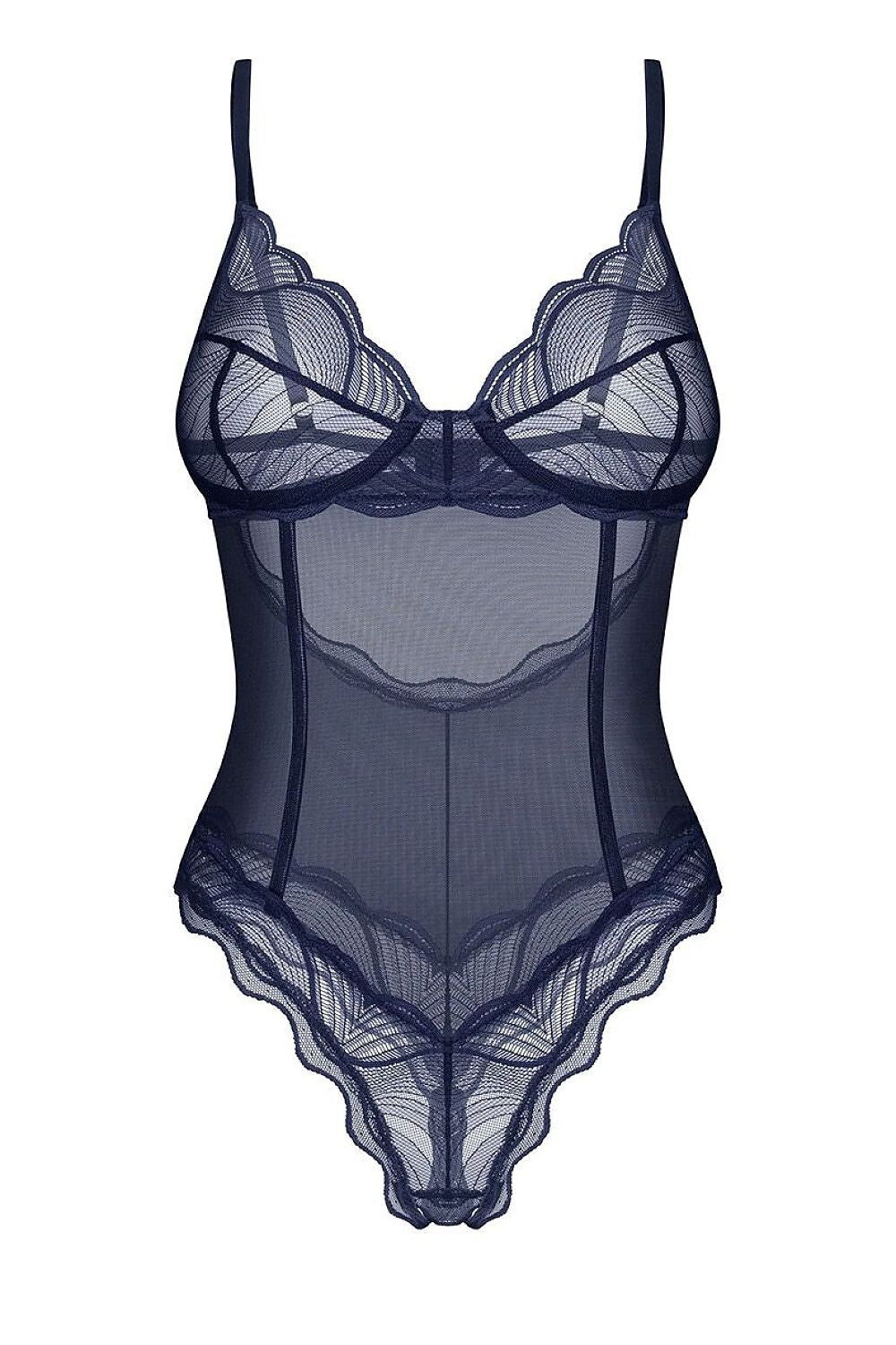 Women's Blue Strap Detail Sexy Set side view