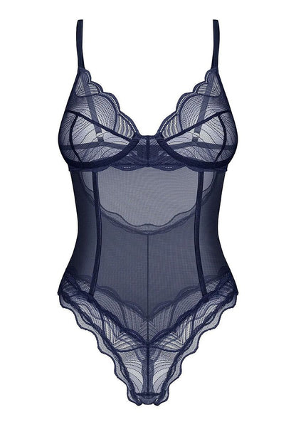 Women's Blue Strap Detail Sexy Set side view