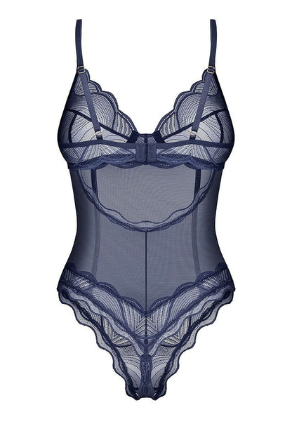 Women's Blue Strap Detail Sexy Set back view