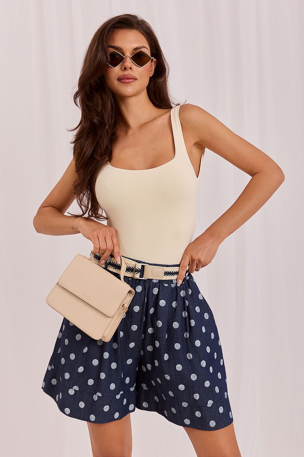 Women's Navy Blue Shorts front view