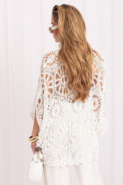 Women's Beige Openwork Detail Jumper detail view