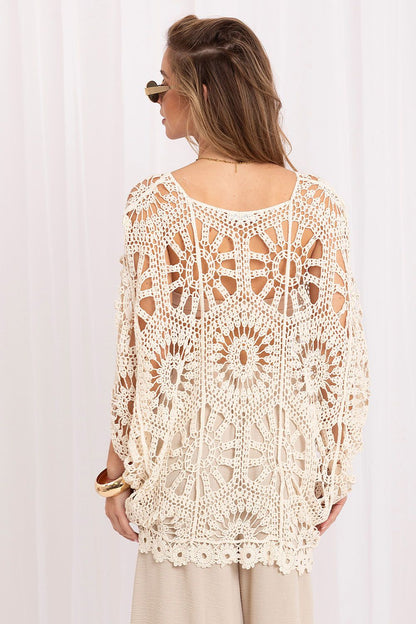 Women's Beige Openwork Detail Jumper view 6