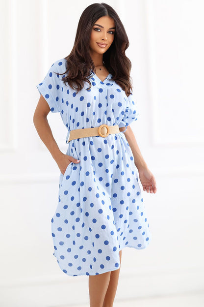 Women's Blue, Pink, and Navy Blue Daydress side view