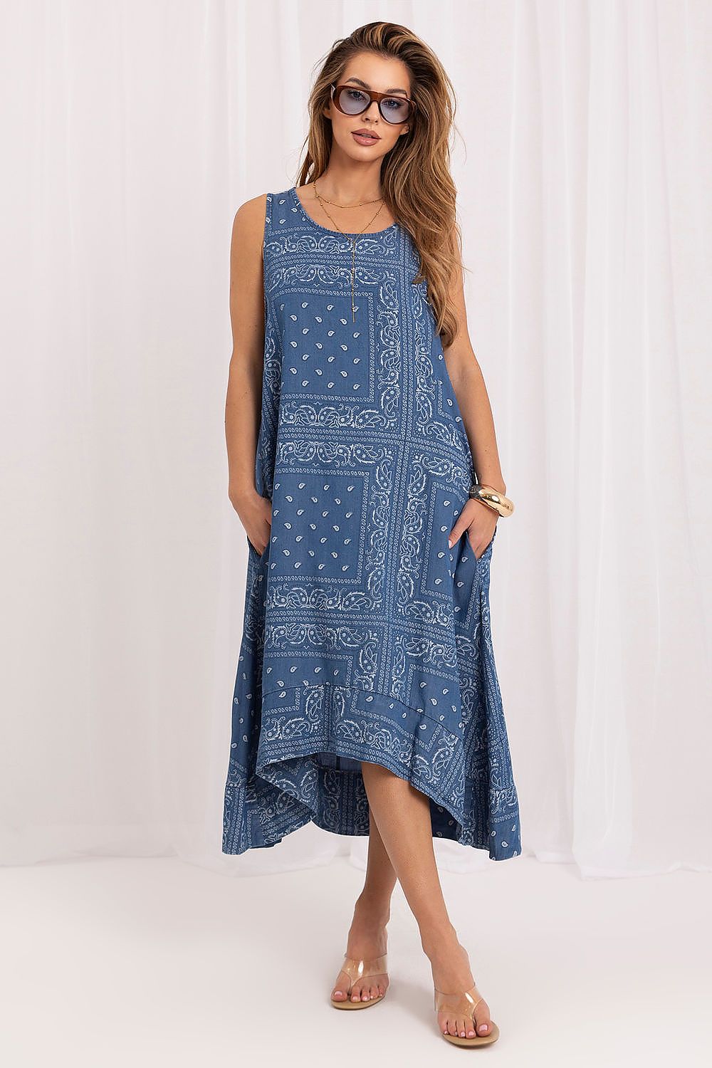 Women's Blue Daydress back view