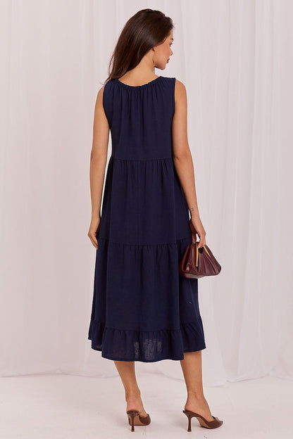 Women's Navy Blue and Black Daydress detail view