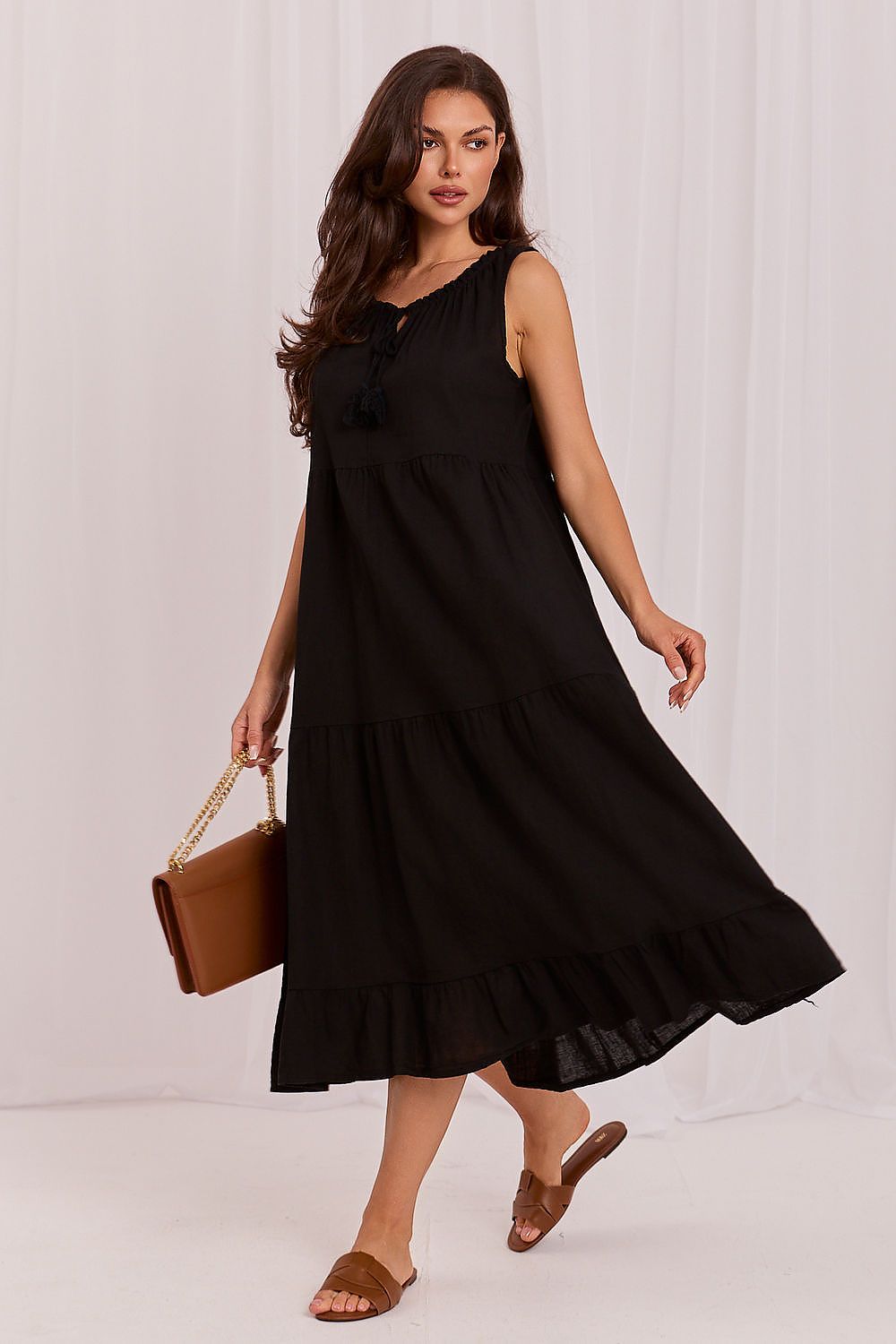 Women's Navy Blue and Black Daydress view 5