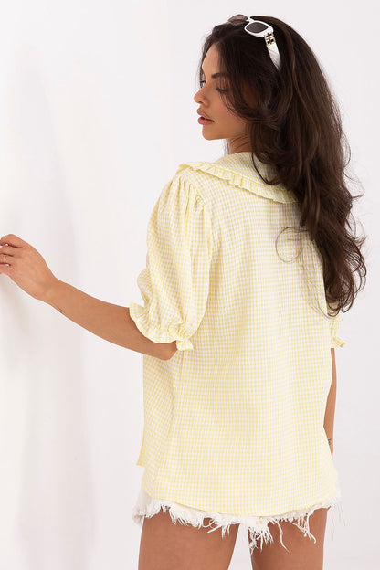 Women's Yellow Short Sleeve Shirt detail view