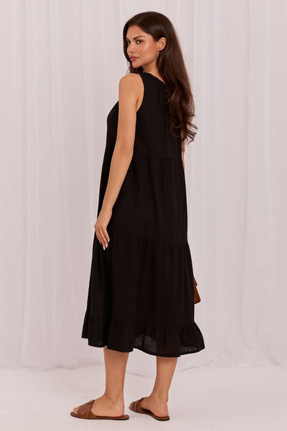 Women's Navy Blue and Black Daydress view 7