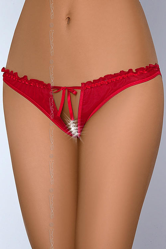 red satin tulle panties front view