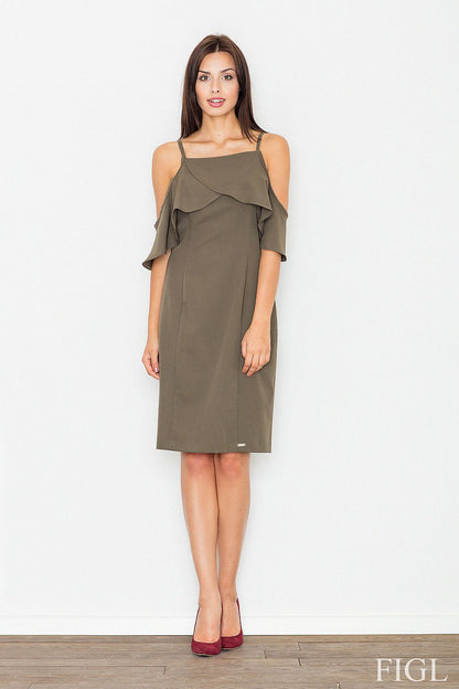 green mini day dress front view