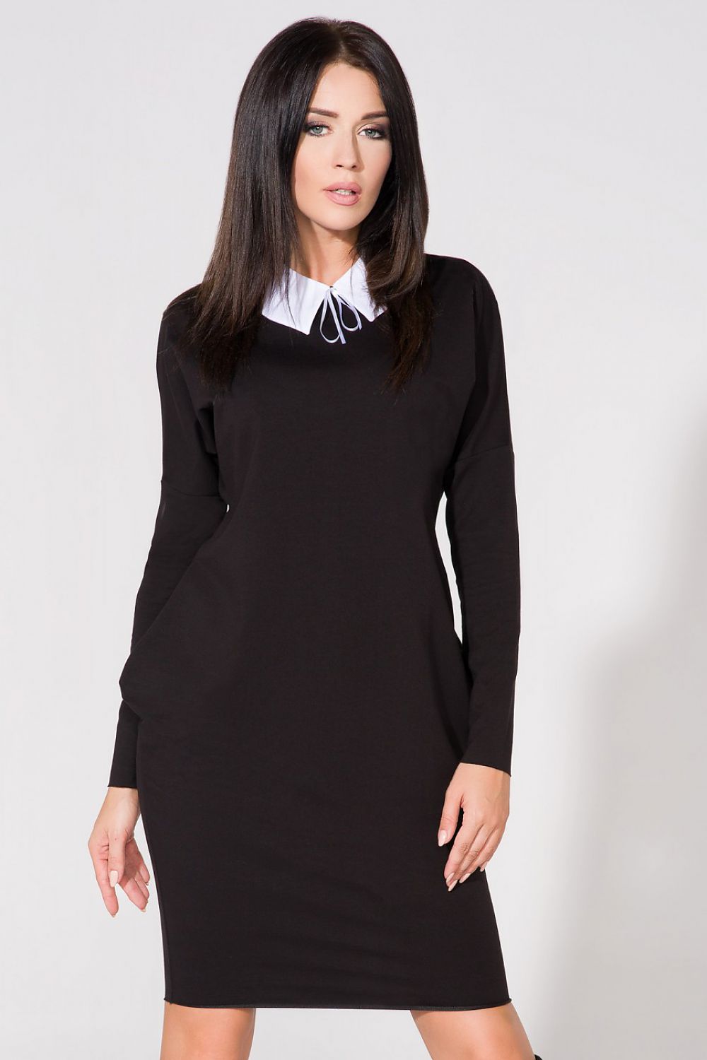 green evening dress back view