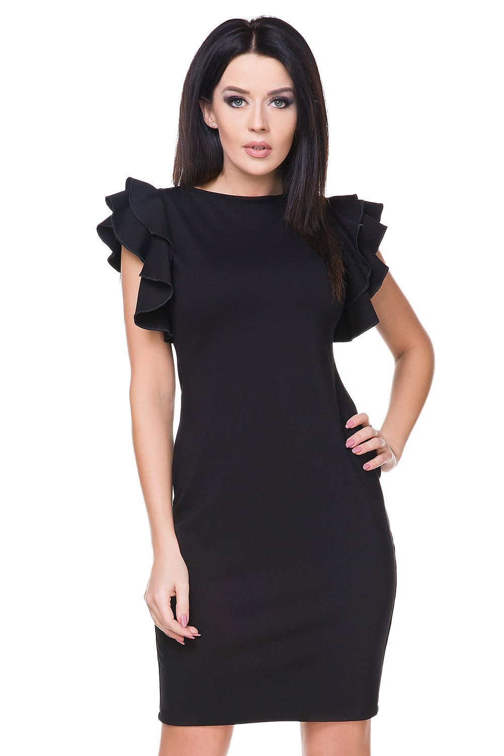 black evening dress front view