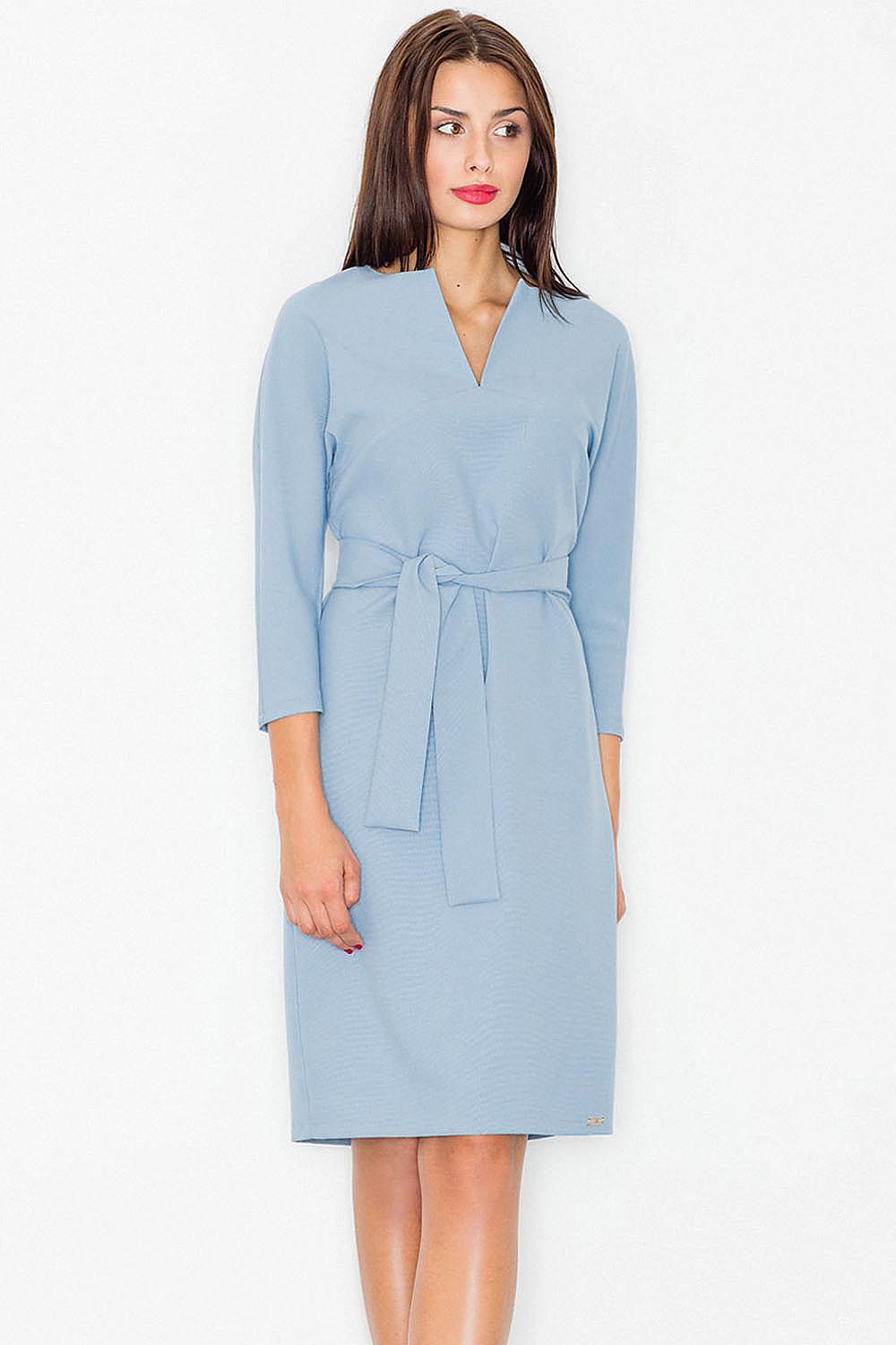 green wrap belted day dress back view