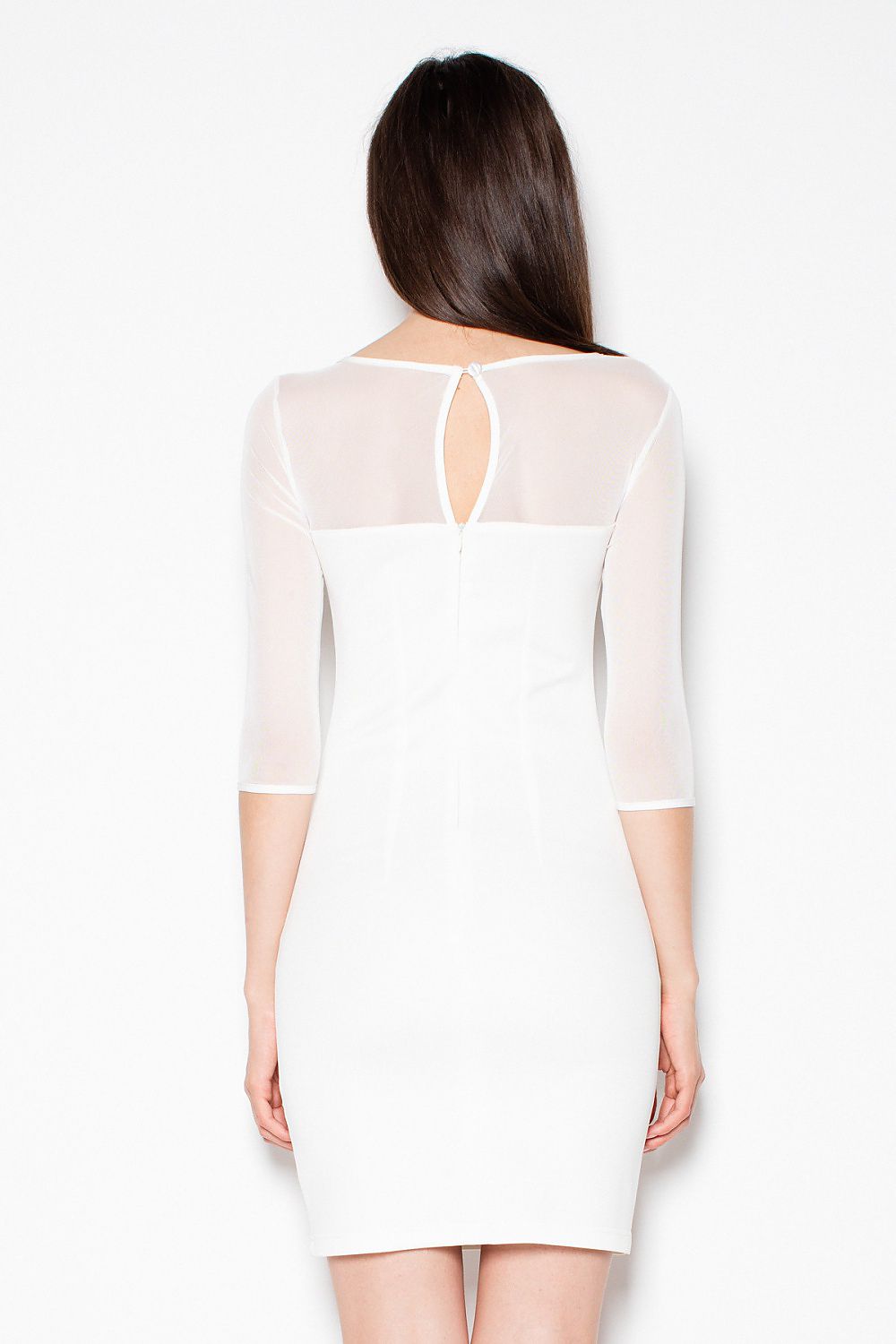 beige evening dress detail view