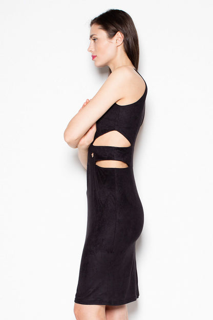 green evening dress side view