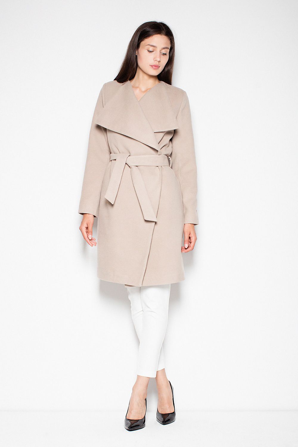beige coat alternate angle