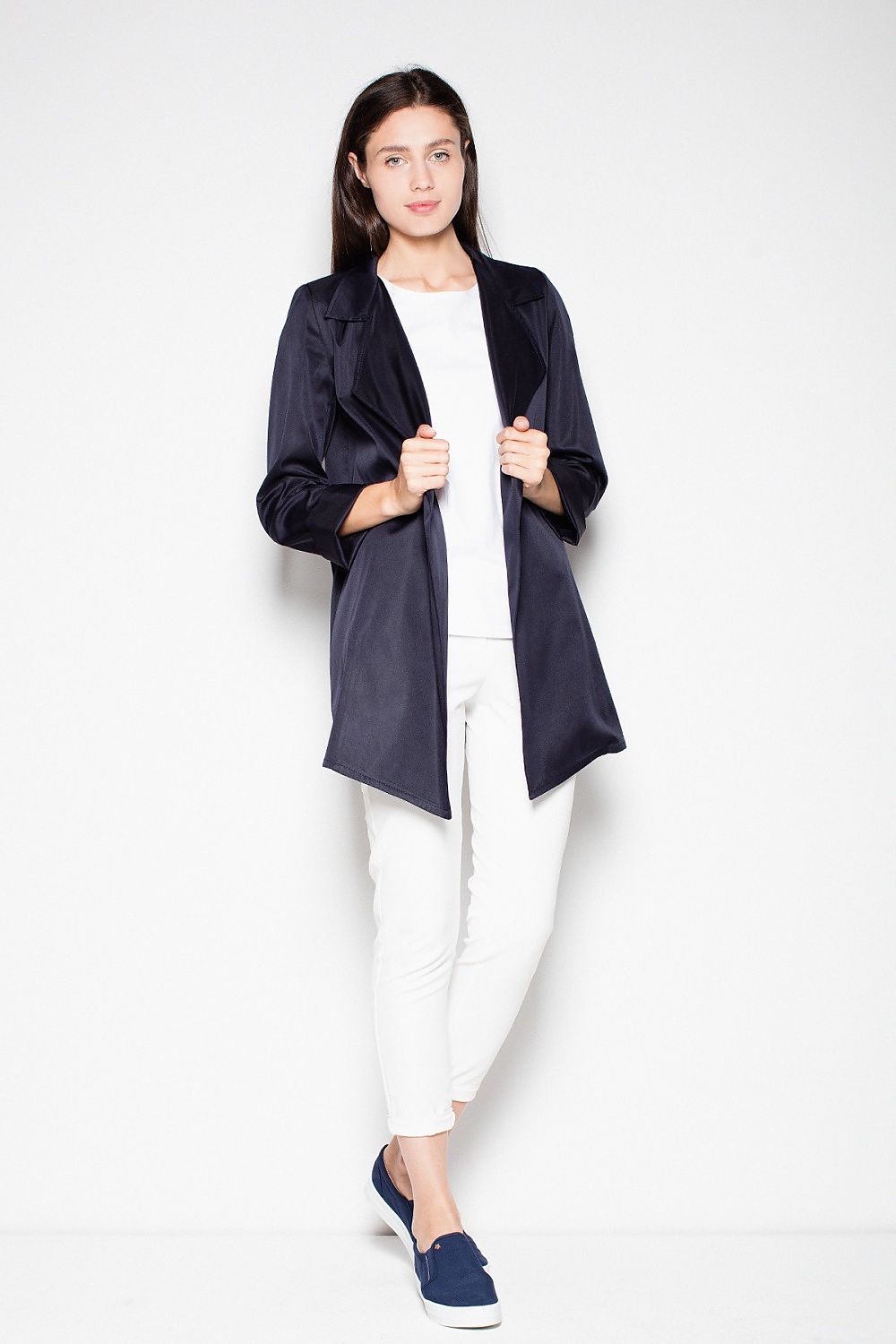 navy blue coat front view