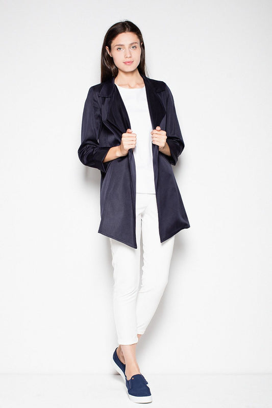 navy blue coat front view